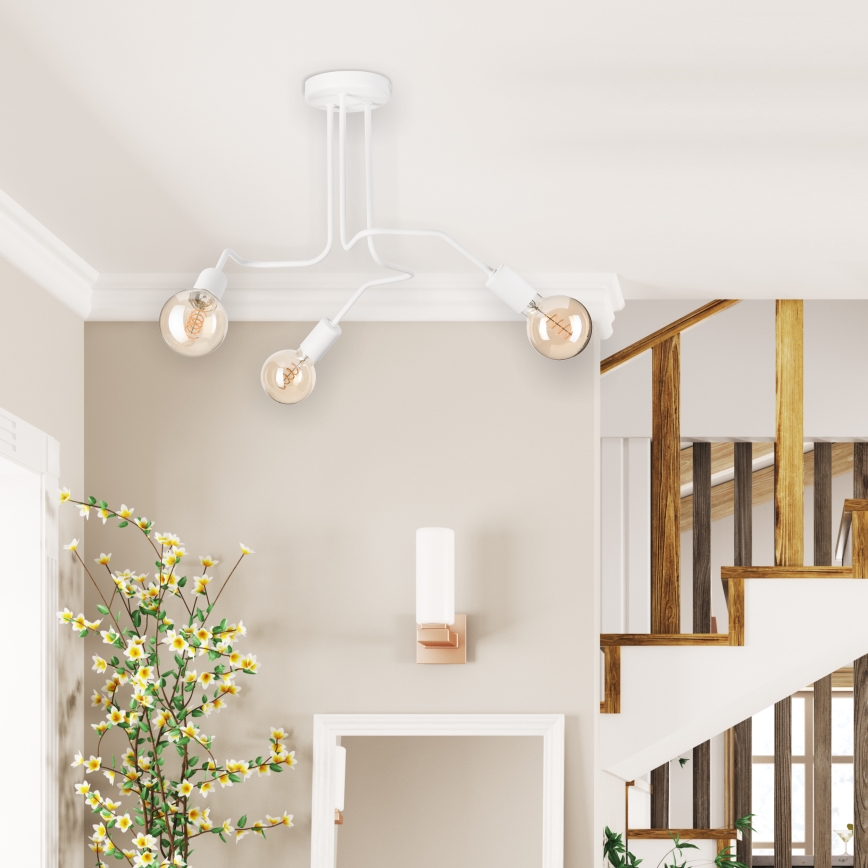 Lampadario a plafone MATYLDA 3xE27/60W/230V bianco