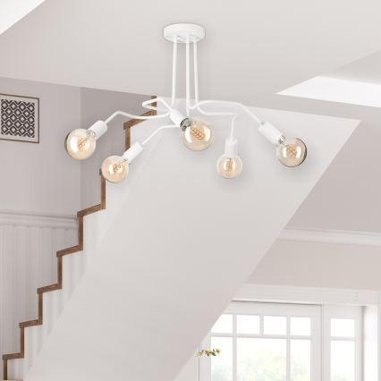 Lampadario a plafone MATYLDA 5xE27/60W/230V bianco