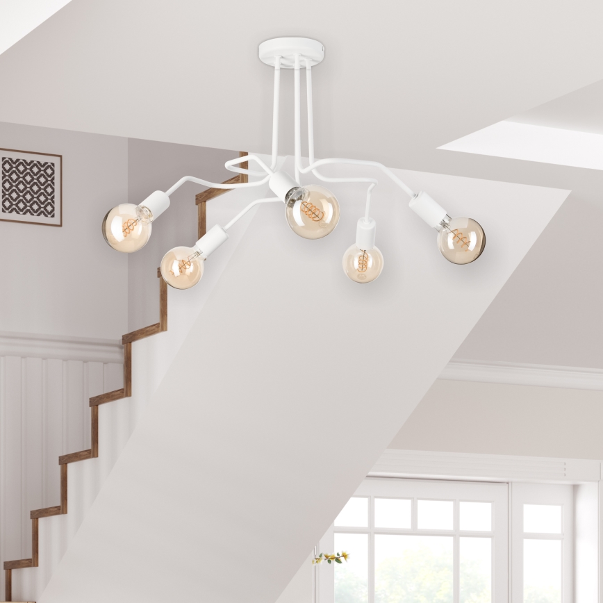 Lampadario a plafone MATYLDA 5xE27/60W/230V bianco