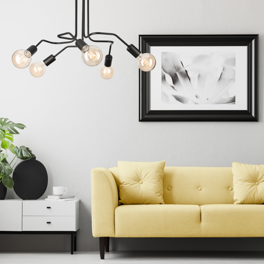 Lampadario a plafone MATYLDA 5xE27/60W/230V nero