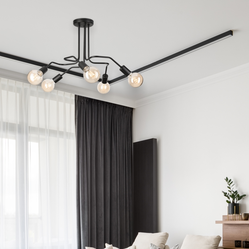 Lampadario a plafone MATYLDA 5xE27/60W/230V nero