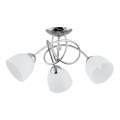 Lampadario a plafone MODENA 3xE27/60W/230V cromo lucido/bianco