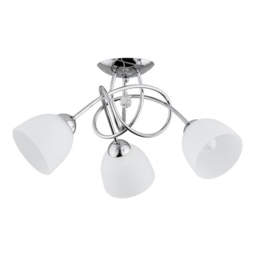 Lampadario a plafone MODENA 3xE27/60W/230V cromo lucido/bianco