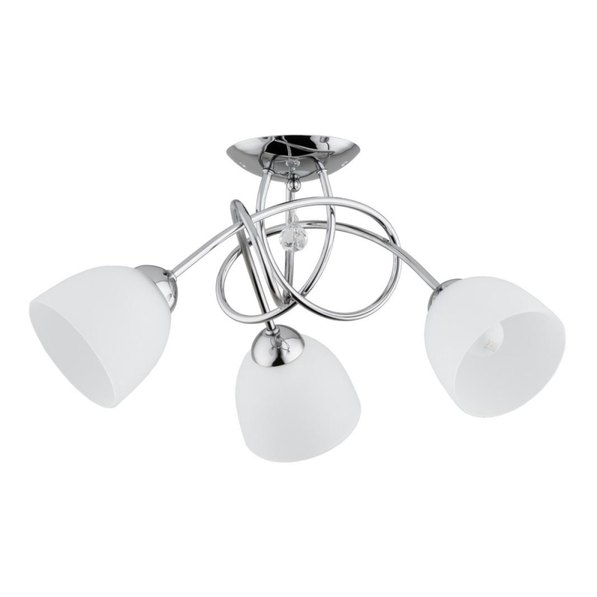 Lampadario a plafone MODENA 3xE27/60W/230V cromo lucido/bianco