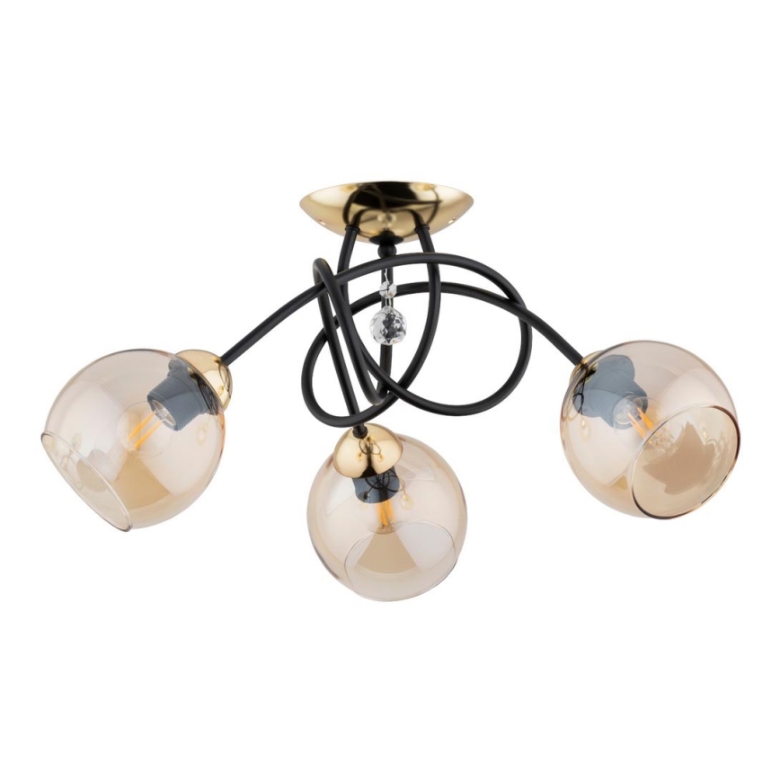 Lampadario a plafone MODENA 3xE27/60W/230V nero/oro/beige