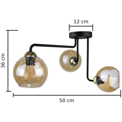 Lampadario a plafone MONDE GOLD 3xE27/60W/230V