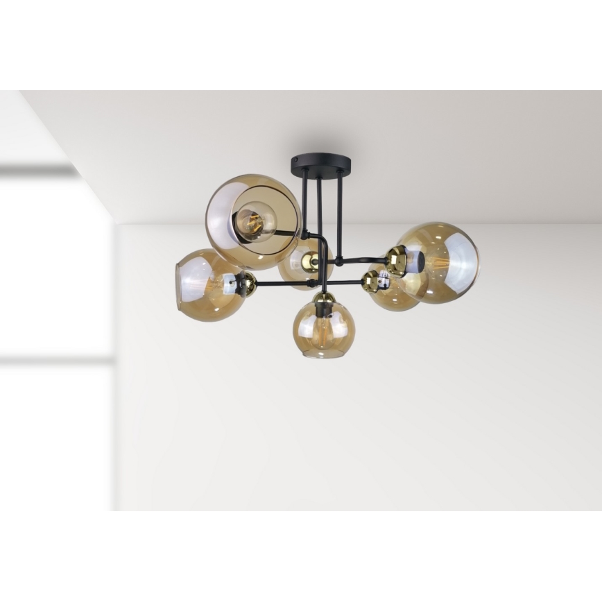 Lampadario a plafone MONDE GOLD 6xE27/60W/230V