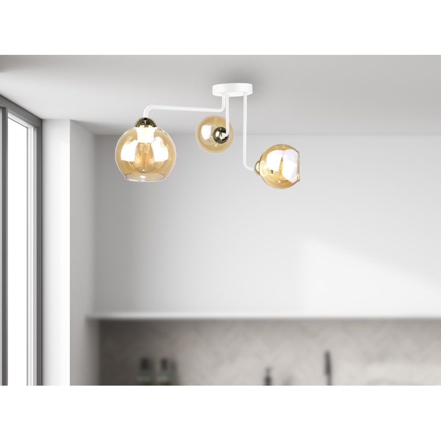 Lampadario a plafone MONDE WHITE 3xE27/60W/230V
