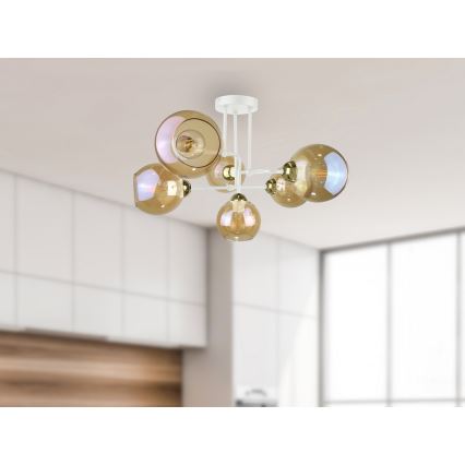 Lampadario a plafone MONDE WHITE 6xE27/60W/230V