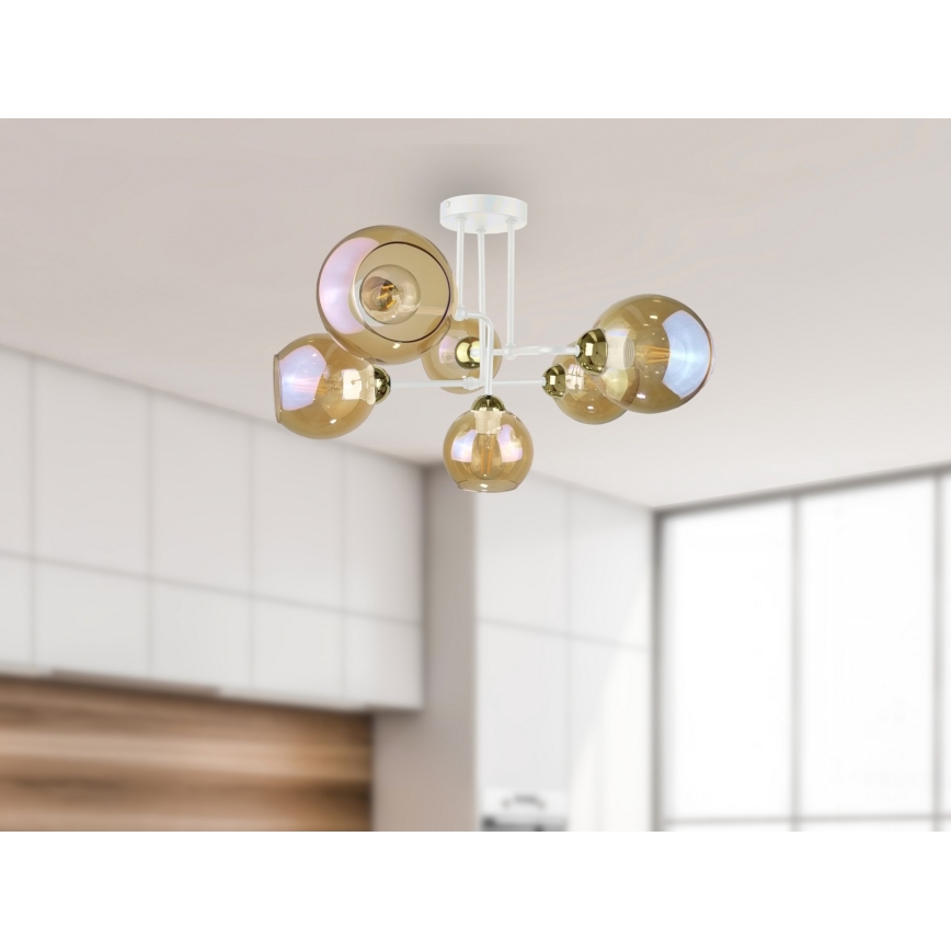 Lampadario a plafone MONDE WHITE 6xE27/60W/230V