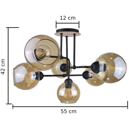 Lampadario a plafone MONDE WOOD 6xE27/60W/230V