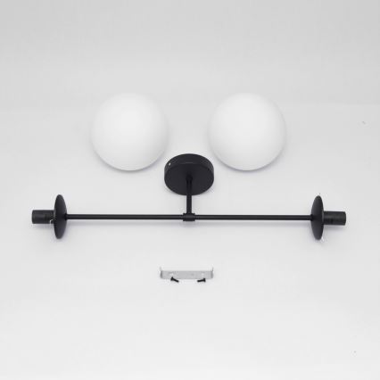 Lampadario a plafone MOON 2xE27/15W/230V nero
