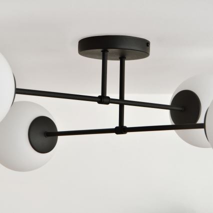 Lampadario a plafone MOON 4xE27/15W/230V nero