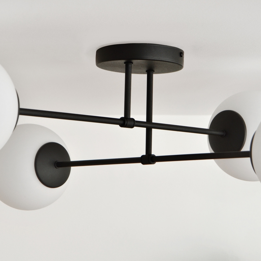 Lampadario a plafone MOON 4xE27/15W/230V nero
