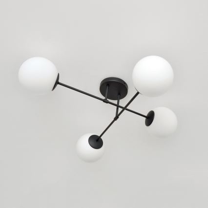Lampadario a plafone MOON 4xE27/15W/230V nero