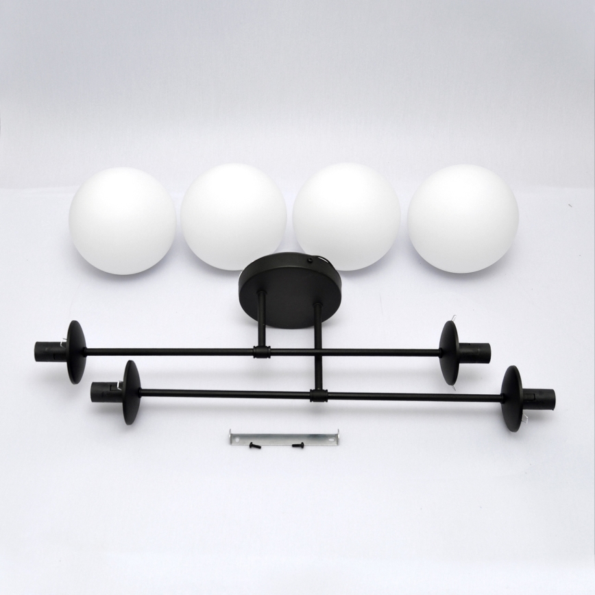 Lampadario a plafone MOON 4xE27/15W/230V nero