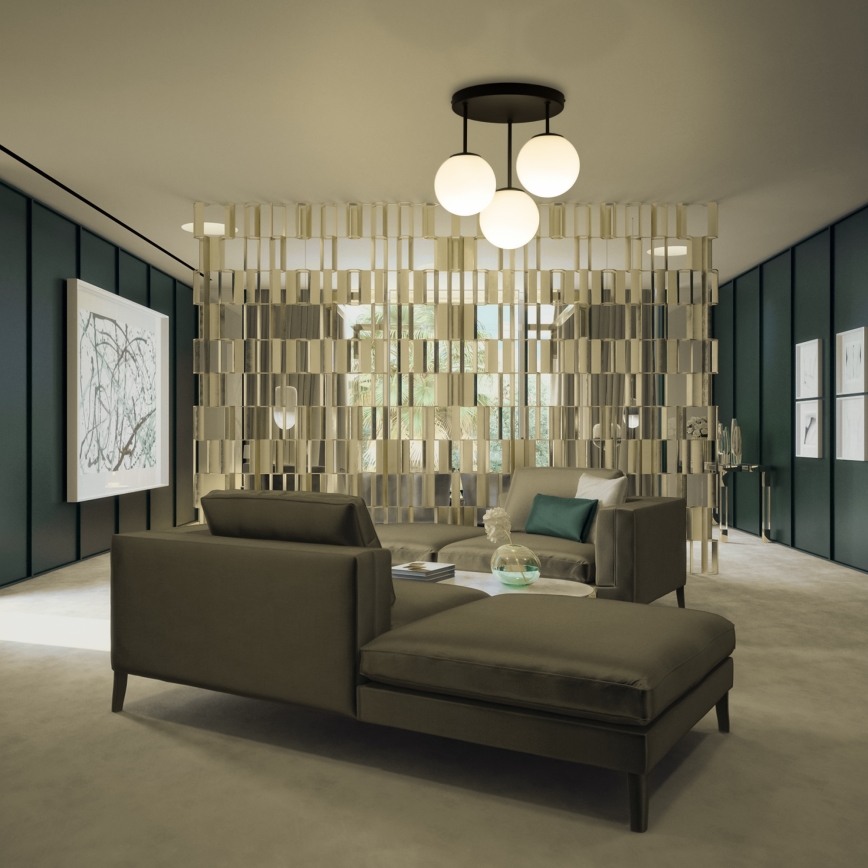 Lampadario a plafone MOONLIGHT 3xE27/15W/230V nero