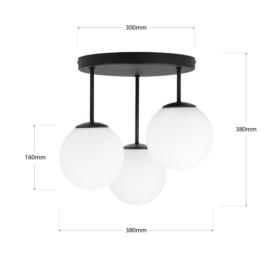 Lampadario a plafone MOONLIGHT 3xE27/15W/230V nero