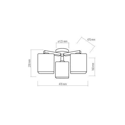 Lampadario a plafone NADIA 3xE27/60W/230V