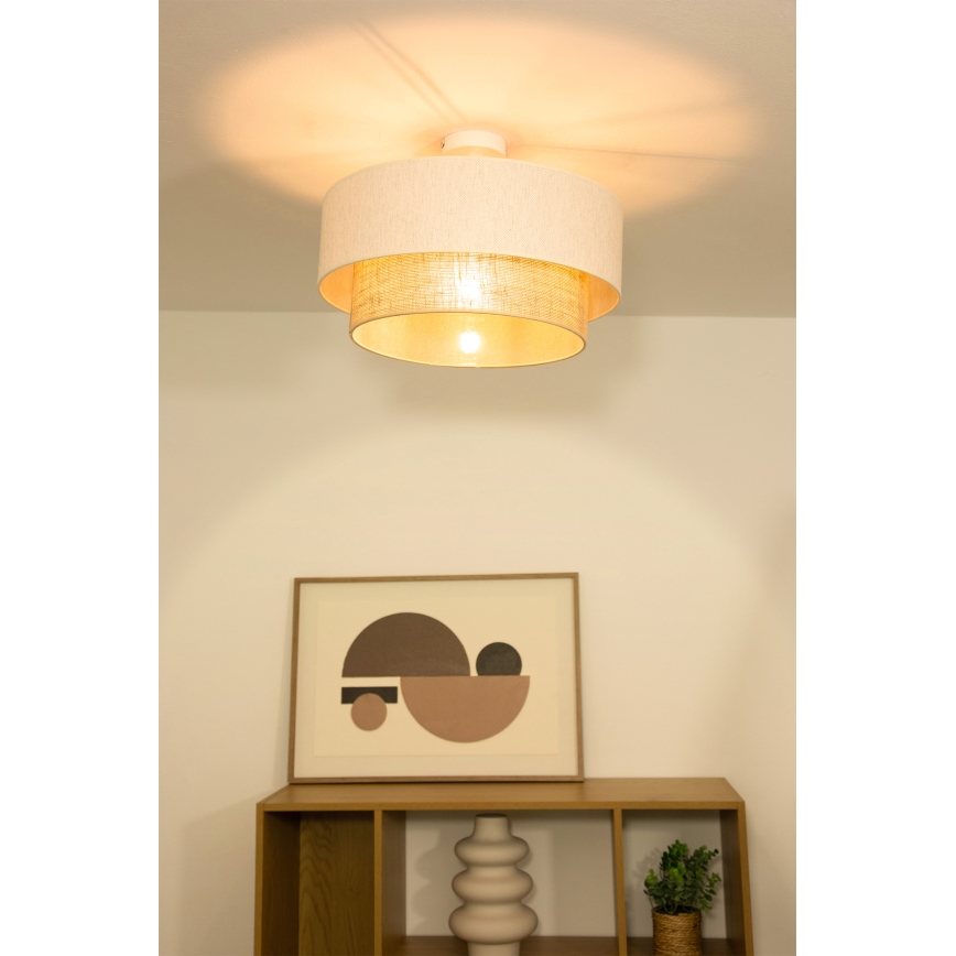 Lampadario a plafone NATIA 1xE27/60W/230V Ø 45 cm bianco/marrone