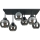 Lampadario a plafone NESSA 6xE27/60W/230V nero/fumé nero