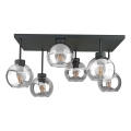 Lampadario a plafone NESSA 6xE27/60W/230V nero/limpido