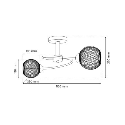 Lampadario a plafone OAKLAND 2xE27/60W/230V