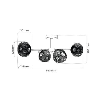 Lampadario a plafone OAKLAND 4xE27/60W/230V