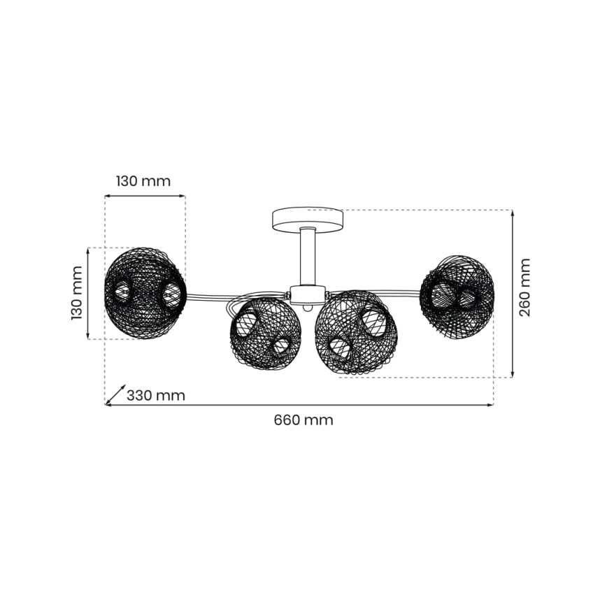 Lampadario a plafone OAKLAND 4xE27/60W/230V