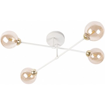 Lampadario a plafone OBSIDIAN 4xG9/10W/230V crema/dorato/beige fumé
