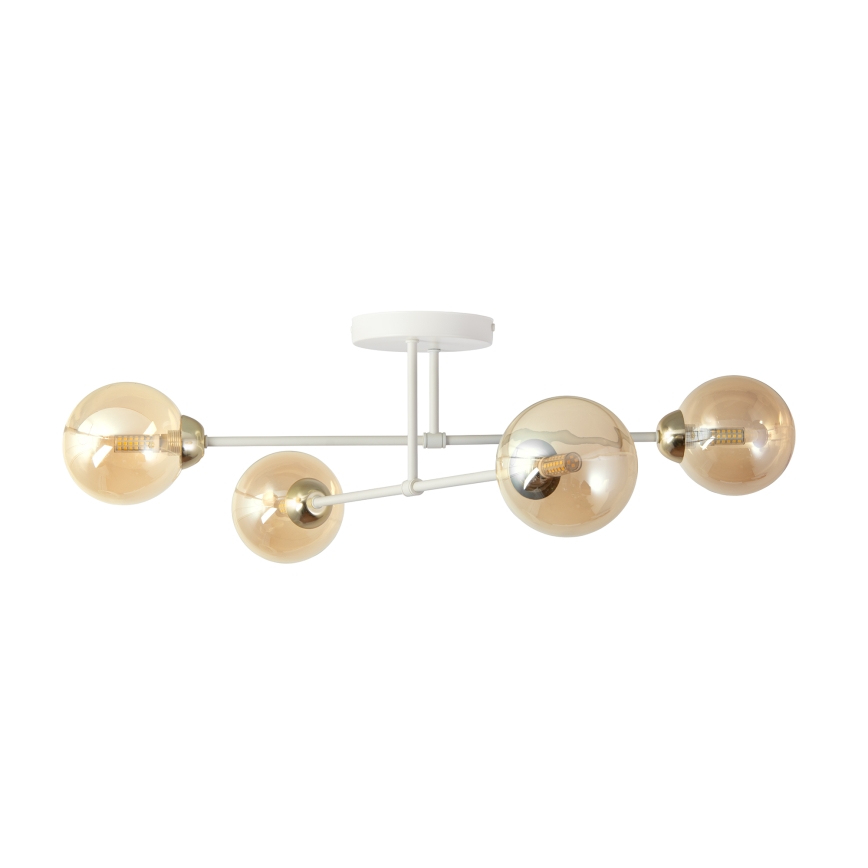 Lampadario a plafone OBSIDIAN 4xG9/10W/230V crema/dorato/beige fumé