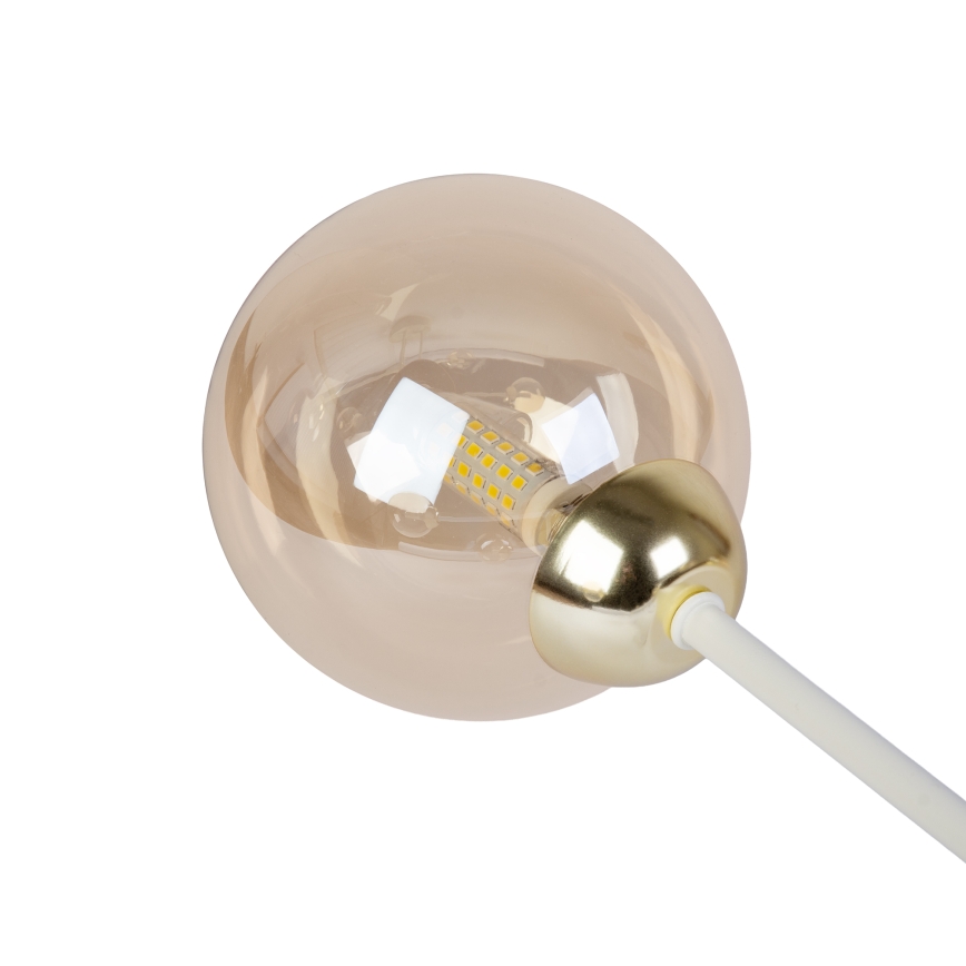 Lampadario a plafone OBSIDIAN 4xG9/10W/230V crema/dorato/beige fumé