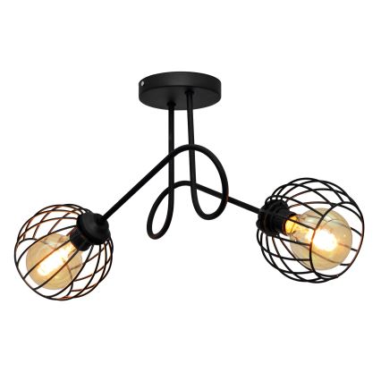 Lampadario a plafone OXFORD 2xE27/15W/230V nero