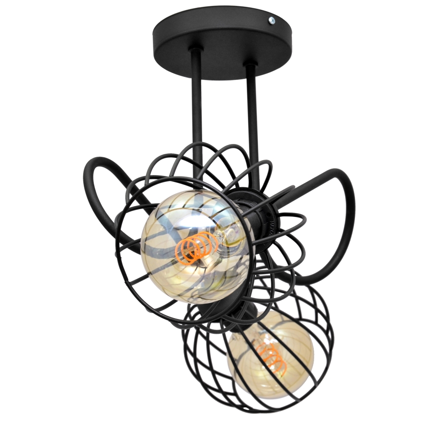 Lampadario a plafone OXFORD 2xE27/15W/230V nero