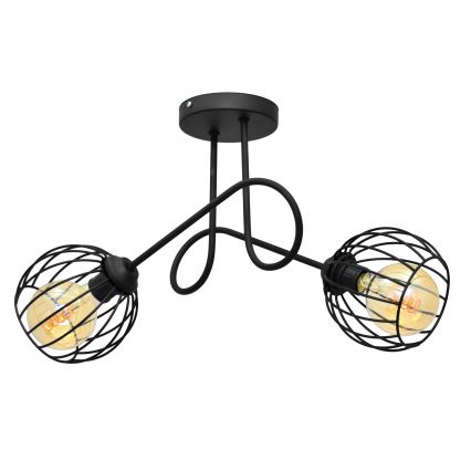 Lampadario a plafone OXFORD 2xE27/15W/230V nero