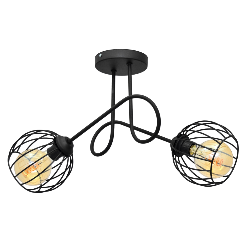 Lampadario a plafone OXFORD 2xE27/15W/230V nero