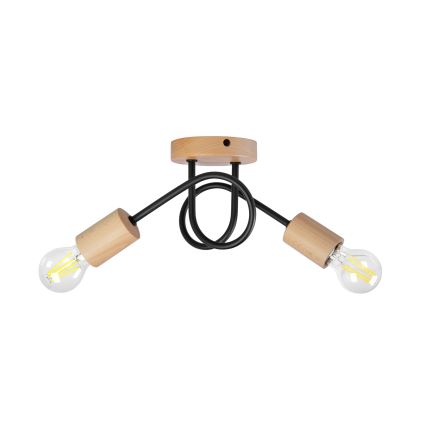 Lampadario a plafone OXFORD 2xE27/15W/230V pino/nero