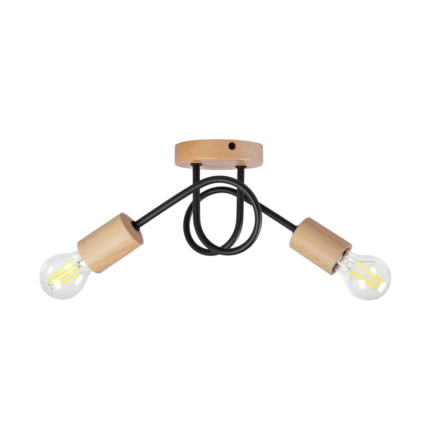 Lampadario a plafone OXFORD 2xE27/15W/230V pino/nero