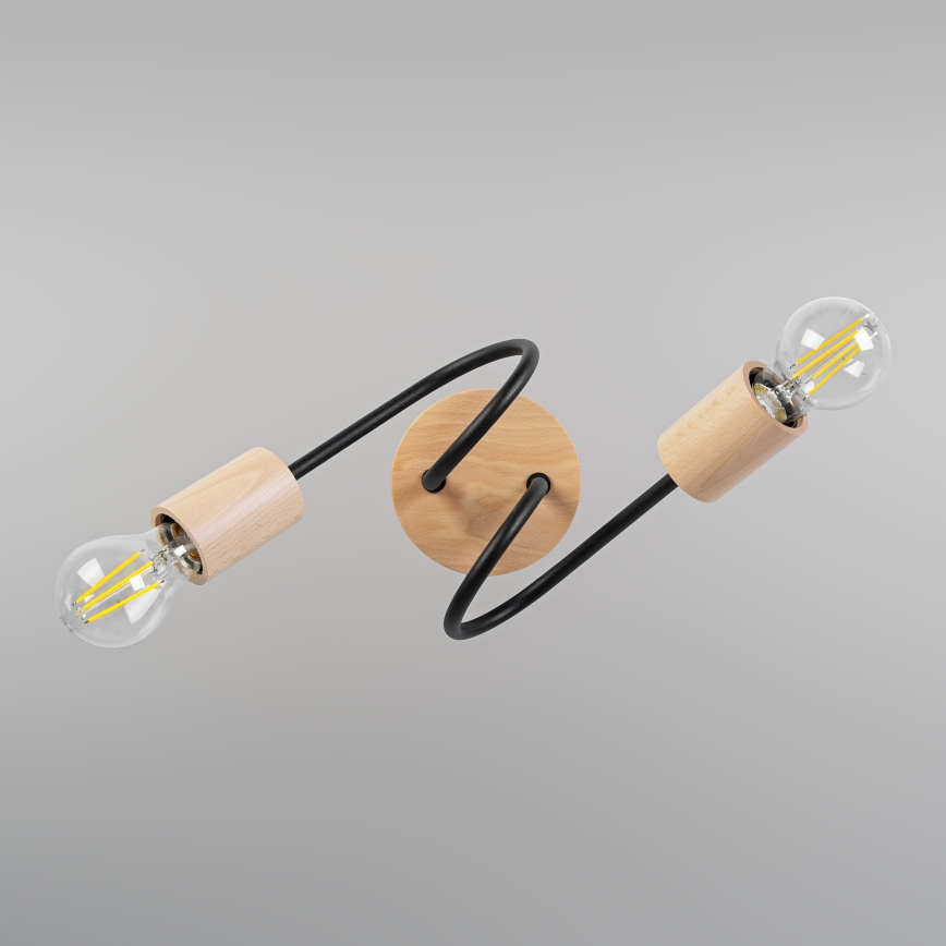 Lampadario a plafone OXFORD 2xE27/15W/230V pino/nero