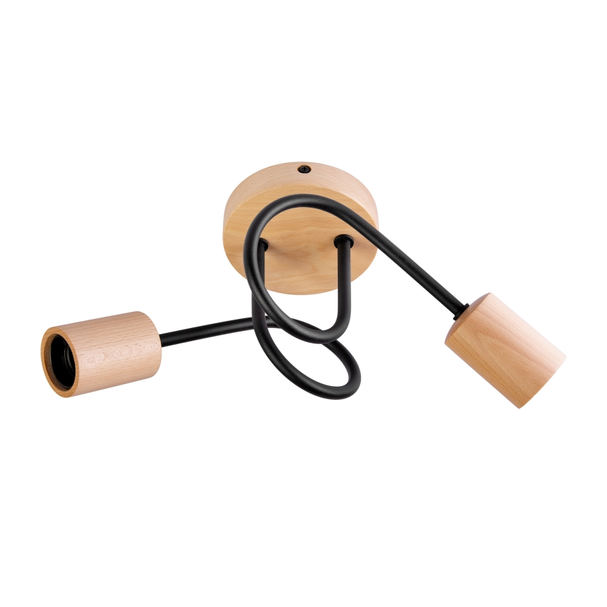 Lampadario a plafone OXFORD 2xE27/15W/230V pino/nero