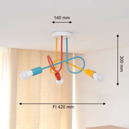 Lampadario a plafone OXFORD 3xE27/15W/230V