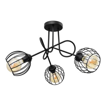 Lampadario a plafone OXFORD 3xE27/15W/230V nero