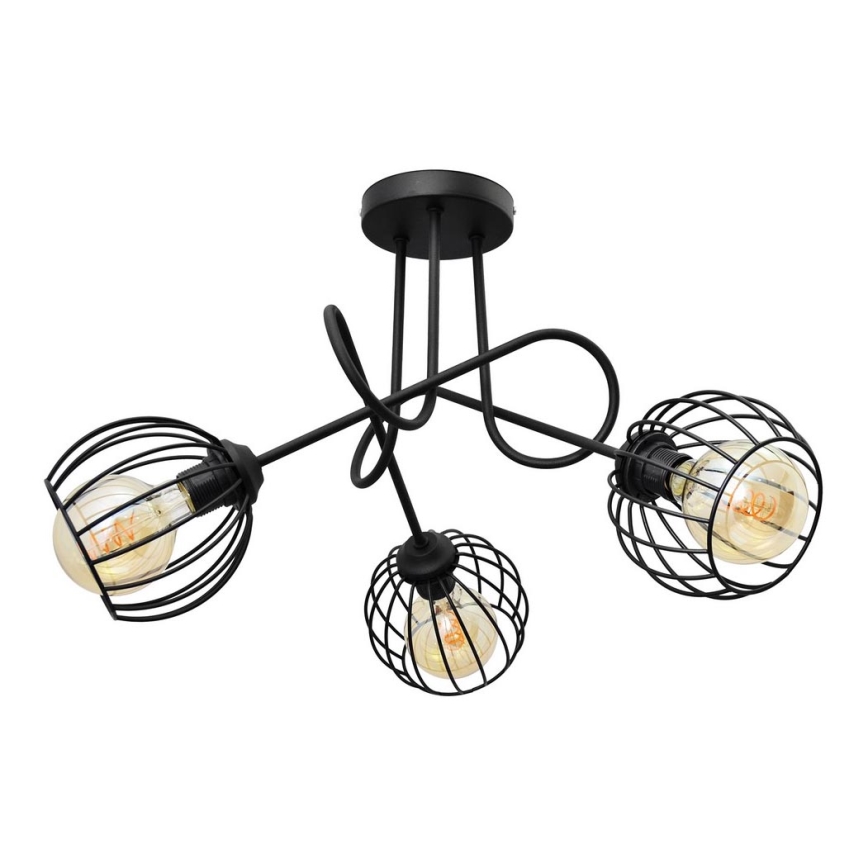 Lampadario a plafone OXFORD 3xE27/15W/230V nero