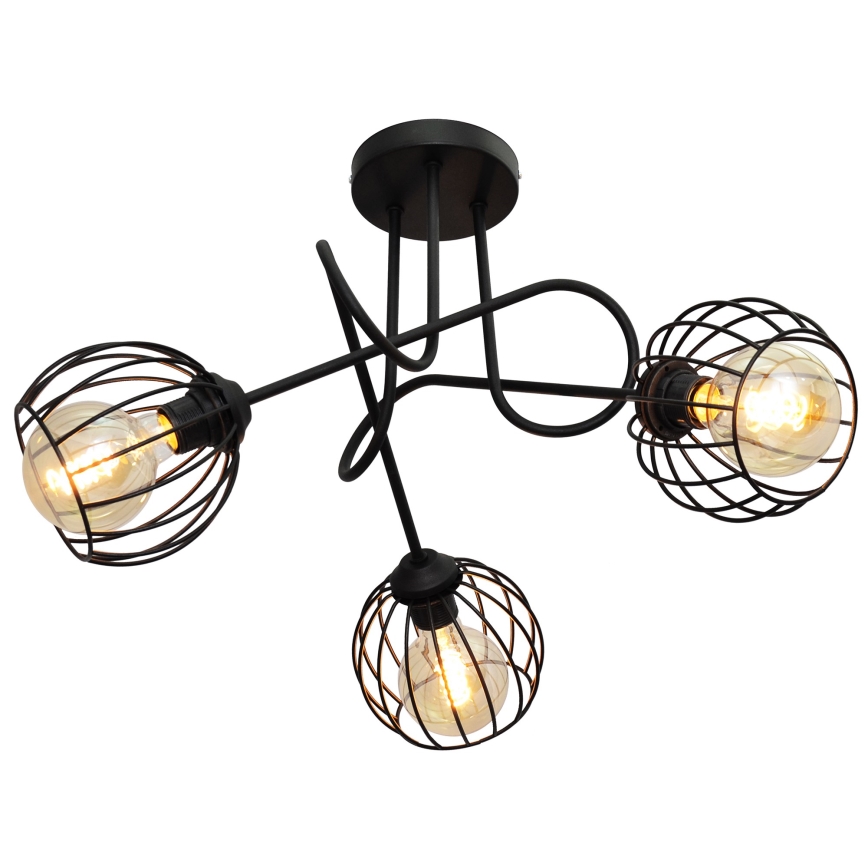 Lampadario a plafone OXFORD 3xE27/15W/230V nero