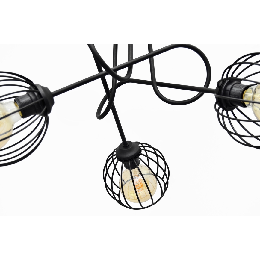 Lampadario a plafone OXFORD 3xE27/15W/230V nero