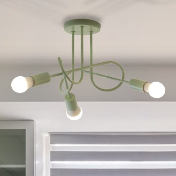 Lampadario a plafone OXFORD 3xE27/15W/230V verde