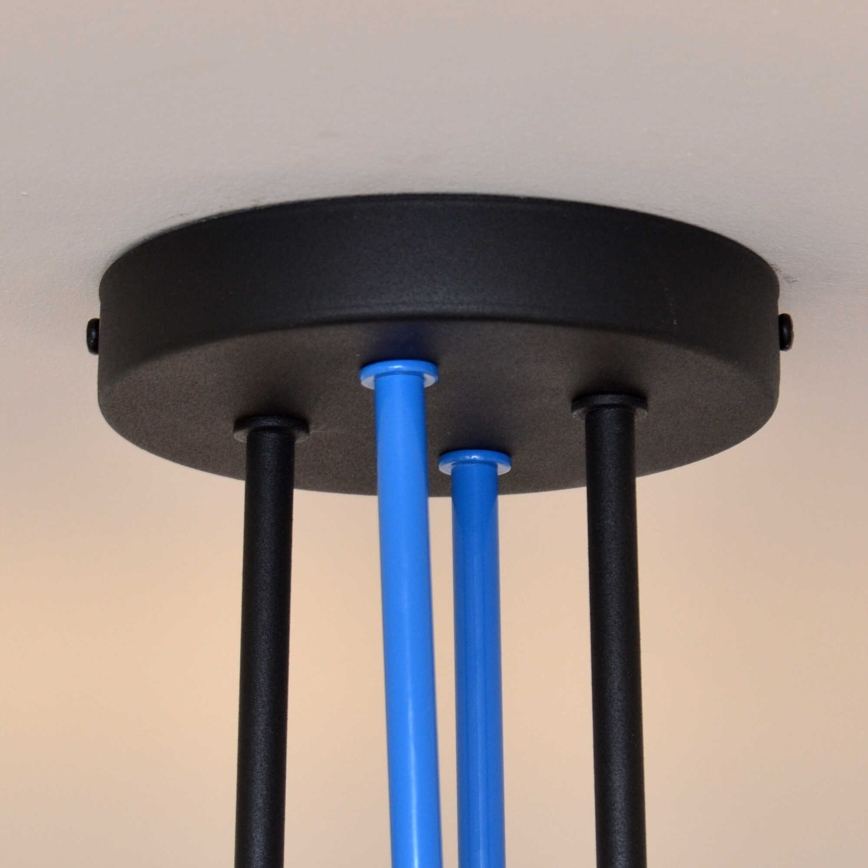 Lampadario a plafone OXFORD 4xE27/15W/230V nero/blu