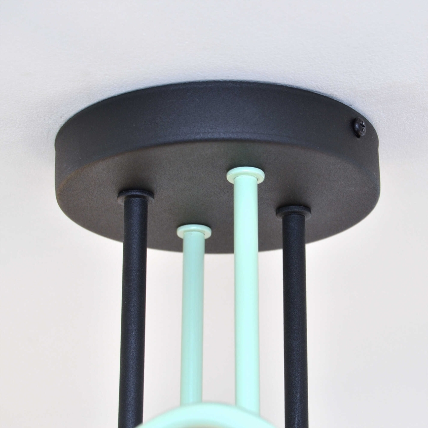 Lampadario a plafone OXFORD 4xE27/15W/230V nero/verde