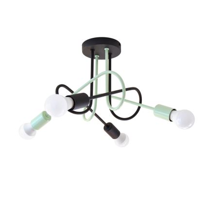 Lampadario a plafone OXFORD 4xE27/15W/230V nero/verde