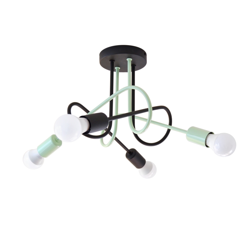 Lampadario a plafone OXFORD 4xE27/15W/230V nero/verde